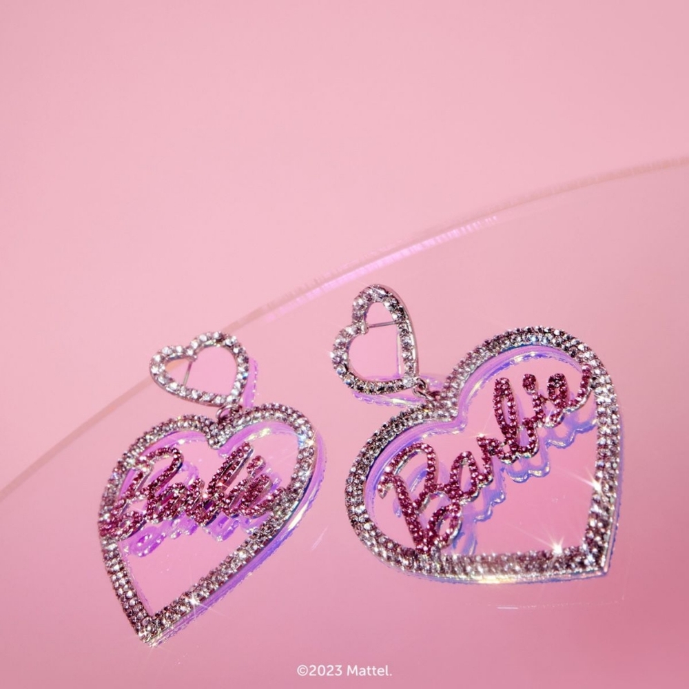 BARBIE x ALDO Rhinestone Heart Earrings